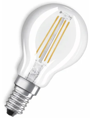 OSRAM LED-Lampe, E14, 6,5 W, 806 lm, 2700 K, P45 Klar, warmweiß