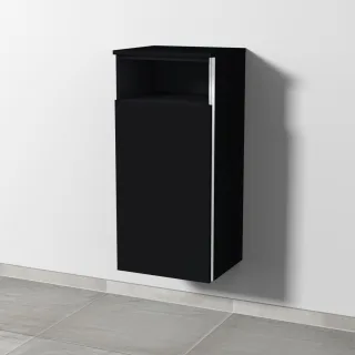 Sanipa 3way Mittelschrank mit 1 Tür und 1 offenem Fach, Schwarz-Matt, BS13408 BS13408