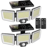 Novostella LED Solarleuchte Solarleuchte LED Solarlampe Fluter mit IR-Fernbedienung Außen Garten, LED fest integriert, LED Solar Lampe