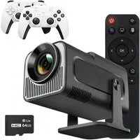 Goldstern-Tech 2 in 1 Projektor Beamer (3000 lm, 2000:1, 1280 x 720 px, Geschenkidee – 2 Gaming-Controller, Android 13, WiFi 6 & Bluetooth 5.4)