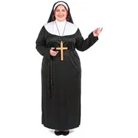 JADEO Kostüm Nonne-Kostüm in Übergrösse Karneval-Kostüm schwarz-weiss
