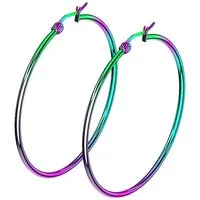 Taffstyle Paar Creolen Damen Ohrringe große Runde Creolen Elegante stilvolle Ohrhänger (Ohrringe Creolen Frauen Damen Schmuck Geschenke zum Geburtstag Weihnachten Valentinstag Muttertag)