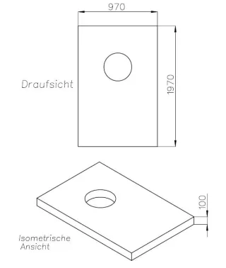 Neuesbad Wannenträger für Hoesch NIAS 100x200x1,5 SD 26152