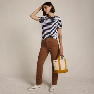 Straight Fit Cordhose Mid Waist für Damen in Petite-Größe, Damen, size: petite, Blau, Baumwoll-Mischung, by Lands' End