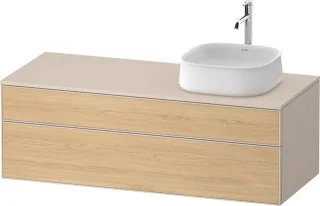 Duravit Zencha Konsolenwaschtischunterbau wandhängend Natur Eiche & Taupe Matt & Supermatt 1300x550x ZE4822R30830000