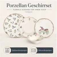 Hermia Concept Geschirr-Set Amber (24-tlg), 6 Personen, Porzellan, Tafelservice, 24 Teile, für 6 Personen