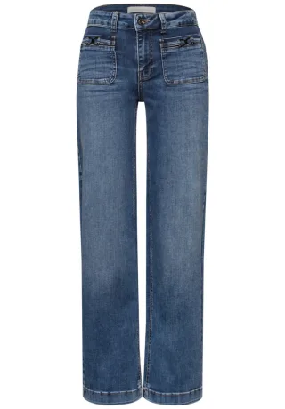 Street One - Jeans mit weitem Bein blau - Gr. - 30