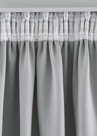 bonprix Abdunkelnde Vorhänge mit Struktur (2er Pack), grau, Gr.225x130 cm, Vorhänge zum abdunkeln im praktischem 2er Pack