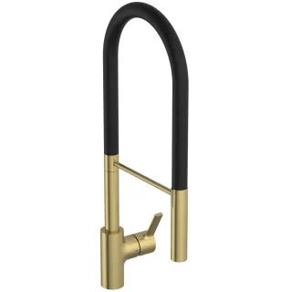 Ideal Standard Küchenarmatur Gusto Ausladung 225mm Semi-Pro 2F-Brause H:604mm Brushed Gold, BD421A2 BD421A2