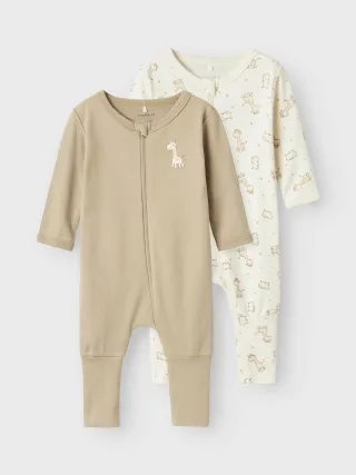 NAME IT - NBNNIGHTSUIT 2P ZIP FF JET GIRAFFE NOOS - Gr. - 68