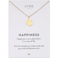 LUUK LIFESTYLE Kette mit Anhänger Zitrone, mit HAPPINESS Spruchkarte, filigran und stylisch