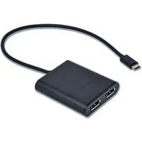 Adapter USB-C > Dual DisplayPort 4K schwarz
