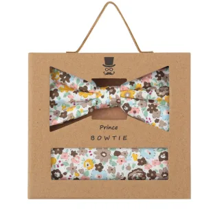 prince bowtie - Set Fliege + Einstecktuch beige - Gr. - OS