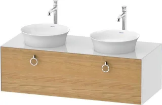 Duravit White Tulip Konsolenwaschtischunterbau wandhängend Natur Eiche & Weiß Matt & Hochglanz 1300x WT4983BH585