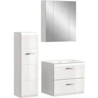 welltime Badezimmer-Set, (Set, 4-St., Standschrank, Waschtisch inkl. Waschbecken), Bad-Kombination, Bad-Möbel, Badezimmer, Kombination, Kombi