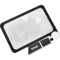 KINSI Handlupe Square Handheld Folding Lupe für ältere Menschen Buch lesen, Mit 48 LEDs, gummibeschichteter Griff