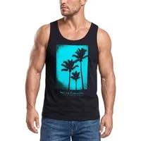 Neverless Tanktop Herren Tank-Top Palmen Fotoprint Vintage Retro Style Sommer Fashion mit Print