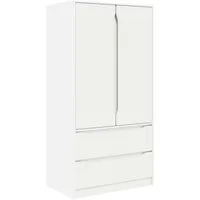 vidaXL Kleiderschrank Kleiderschrank mit Tür Weiß 79,5 x 49 x 156 cm Holzwerkstoff (1-St)