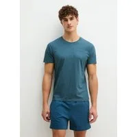 Marc O'Polo Shorty (2 tlg) mit kurzem Arm, Rundhalsausschnitt und gemusterter Hose