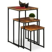 relaxdays Beistelltisch 3er Set (3er Set), B