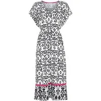 Ringella Sommerkleid Freizeitkleid im Ornament-Dessin und mit Tunnelzug und Bindeband aus weichem Viskose-Elasthan-Mix