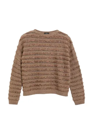 s.Oliver BLACK LABEL - Gestreifter Strickpullover braun - Gr. - 34