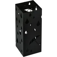 MC Star Schirmständer Schirmständer, 4 Haken, Tropfschale, Stahl, Schwarz