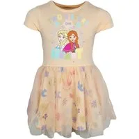 Disney Tüllkleid Disney Die Eiskönigin Elsa Anna Kinder Mädchen Sommerkleid Kleid 100% Baumwolle, Gr. 92 bis 128