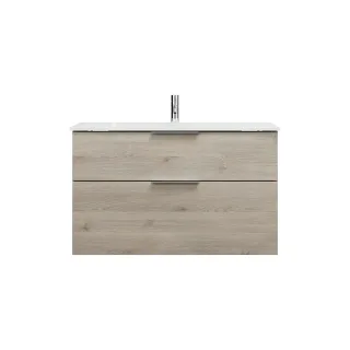 Burgbad Glas Waschtisch-Set Eqio Eiche Dekor Flanelle/Weiß, SEYX102F2632A0070 SEYX102F2632A0070