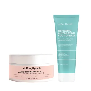 HAUTREGENERIERENDE MULTI-ÖL KÖRPERBUTTER 100 ml + Erneuernde & Hydratisierende Fußcreme 100 ml