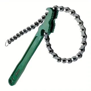 Steel Adjustable Chain Wrench Heavy Duty Oil Filter Removal Tool Ergonomic Handle Pipe Fittings Universal Spanner 9-Inch