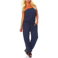 malito more than fashion Jumpsuit malito Damen Einteiler in Uni Farben, Overall mit Stoffgürtel, Jumps mit Bindeband Einheitsgröße