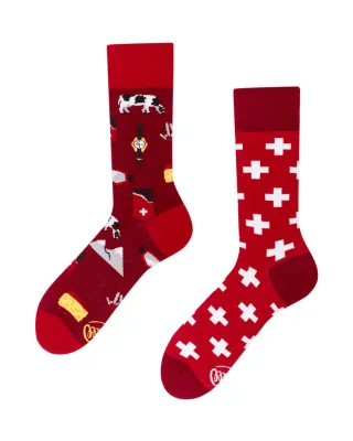 many mornings - Socken - Swiss Journey rot - Gr. - 35-38