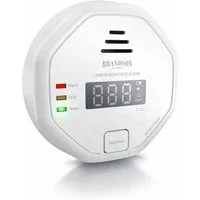 Brandson Kohlenmonoxid Melder mit LCD Display, CO Alarm, 7-10 Jahre Batterie CO-Melder (Warnmelder, Lauter Alarm 85 dB, Testschalter. DIN EN50291 Zertifiziert)