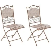 CLP Gartenstuhl Gartenstühle Kiran (2er Set), klappbar mit edlen Verzierungen