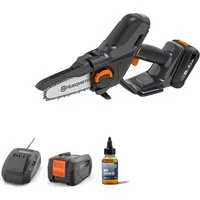 Husqvarna Akku-Kettensäge Aspire P5-P4A, 12 cm Schwertlänge, klein, kompakt, Astsäge für Äste bis 75 mm