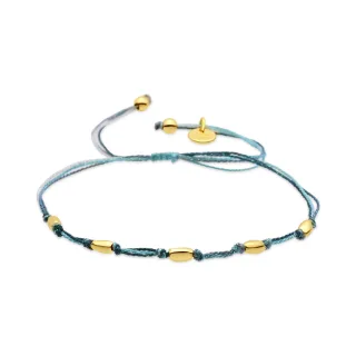 Luxenter-Armband aus dunkelgrüner Baumwolle und Metalllegierung mit Rhodium-Finish – Buawe