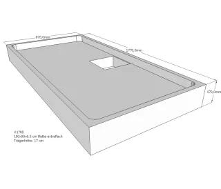 Neuesbad Wannenträger für Bette extraflach 180x90x6,5 SD22796