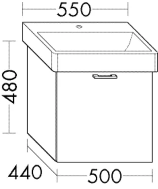 Burgbad Waschtischunterschrank System 30 Preisgruppe 4 Sana 480x500x440 Eiche Weiß, WURJ050F6335 WURJ050F6335