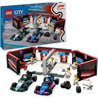 LEGO® F1® Garage mit Mercedes-AMG & Alpine Rennautos (60444), LEGO City Konstruktionsspielsteine, (678 St), Made in Europe