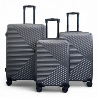 Hartschalenkoffer Anthrazitgrau Robuster 8-Rollen-Gepäckkoffer Handgepäcktasche