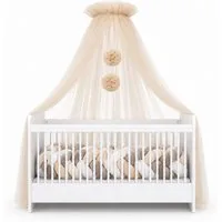 Baby Fancyroom Betthimmel Tüll Betthimmel für Babybett Babywiege Beistellbett Moskitonetz, 165cm lang, mit 2 Bommeln