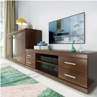 Lomadox Wohnwand IMPERIA-129, (2-St), Lowboard und Sideboard Wohnzimmer Möbel Set Nussbaum
