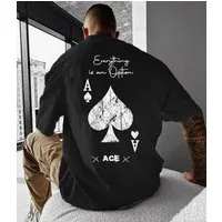 RMK T-Shirt Herren T-Shirt Rundhals Basic Freizeit Poker Ass Ace aus Baumwolle
