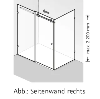 HSK Atelier Plan Pur AP.31 Gleittür 2-teilig mit Seitenwand AP.31