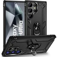 CoolGadget Handyhülle Armor Shield Case für Samsung Galaxy S24 Ultra 6,1 Zoll, Outdoor mit Magnet Ringhalterung Handy Hülle für Samsung S24 Ultra 5G