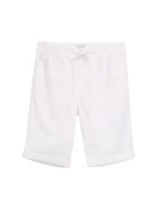 Tom Tailor - Regular Shorts mit Leinenanteil white - Gr. - XXL