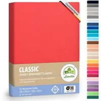 leevitex® Spannbettlaken 180x200 - 200x220 cm, 40 cm Steghöhe, Stoffdicke 150 g/m², Jersey, Gummizug: rundum, (1 Stück), OEKO-TEX® Standard 100 Zertifikatsnummer 10.HTR.85321 zertifiziert
