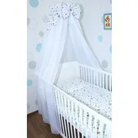 Primawela Betthimmel aus weißem Chiffon mit Baumwollabschluss für Baby Kinder Bett
