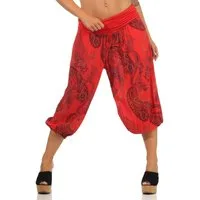 malito more than fashion Haremshose malito Damen kurze Aladinhose mit Print, Haremshose zum Tanzen, kurze Pluderhose mit Allover Print